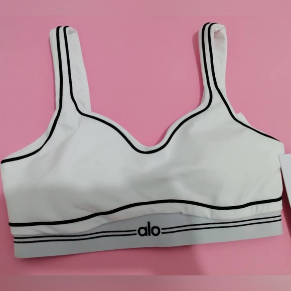 ALO Yoga Other - ALO Yoga White Sports Bra with Black Trim